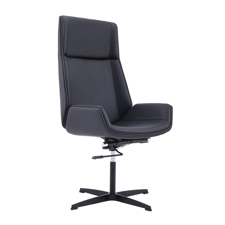 Faux Leather Task Chair Chrome Metal Frame Modern Office Chair