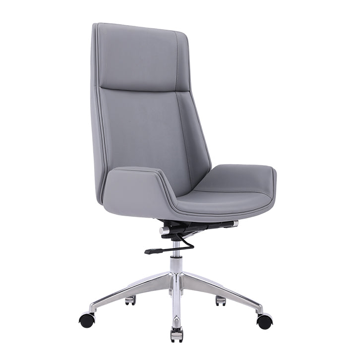 Faux Leather Task Chair Chrome Metal Frame Modern Office Chair