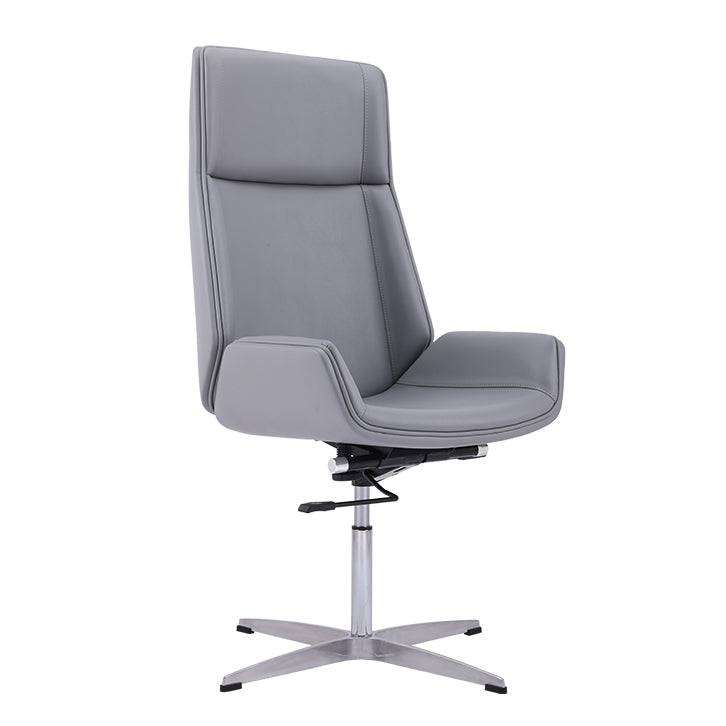 Faux Leather Task Chair Chrome Metal Frame Modern Office Chair