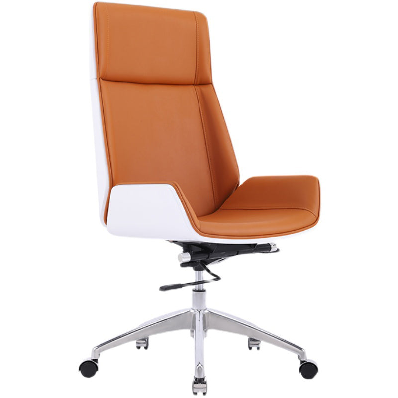 Faux Leather Task Chair Chrome Metal Frame Modern Office Chair