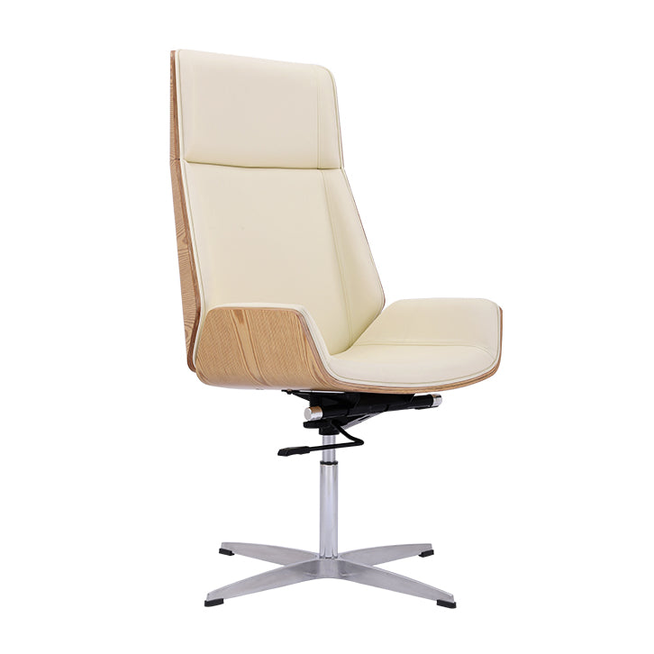 Faux Leather Task Chair Chrome Metal Frame Modern Office Chair