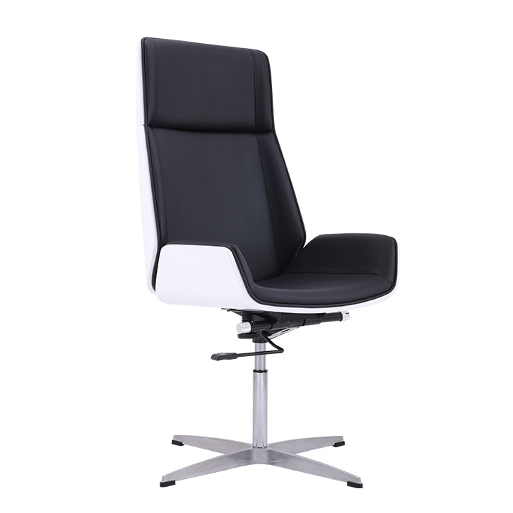 Faux Leather Task Chair Chrome Metal Frame Modern Office Chair