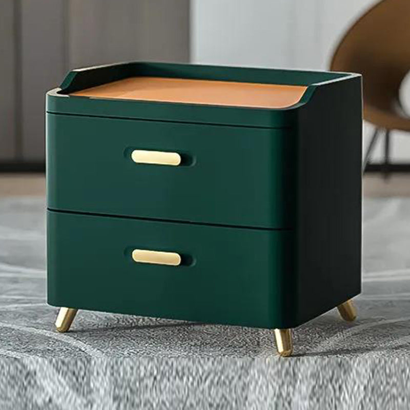 Glam Imitation Wood Night Table Drawer Storage Legs Included Bed Nightstand