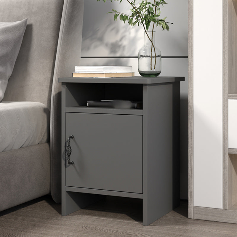 19" H Imitation Wood Nightstand Modern Night Table with 1-Door