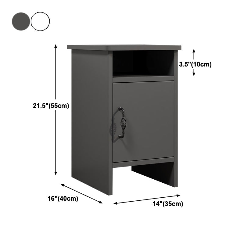 19" H Imitation Wood Nightstand Modern Night Table with 1-Door