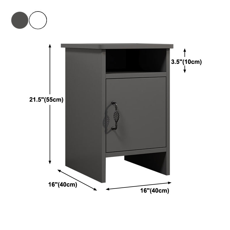 19" H Imitation Wood Nightstand Modern Night Table with 1-Door