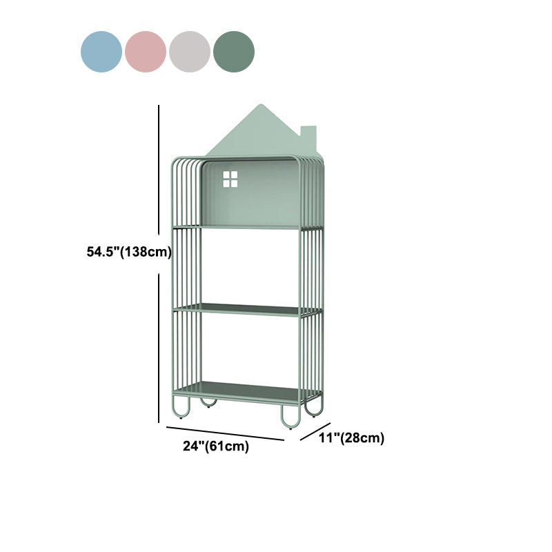 Metal Modern Accent Table Nightstand Open Storage Legs Inchuded Night Table with Shelves