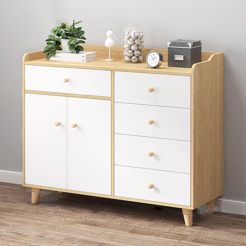 14.5 " D White Storage Chest Dresser Modern Style Storage Chest with Drawers and Doors