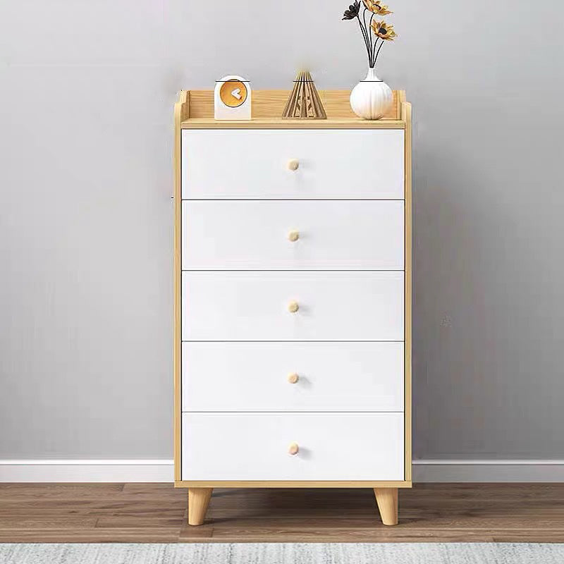 14.5 " D White Storage Chest Dresser Modern Style Storage Chest with Drawers and Doors