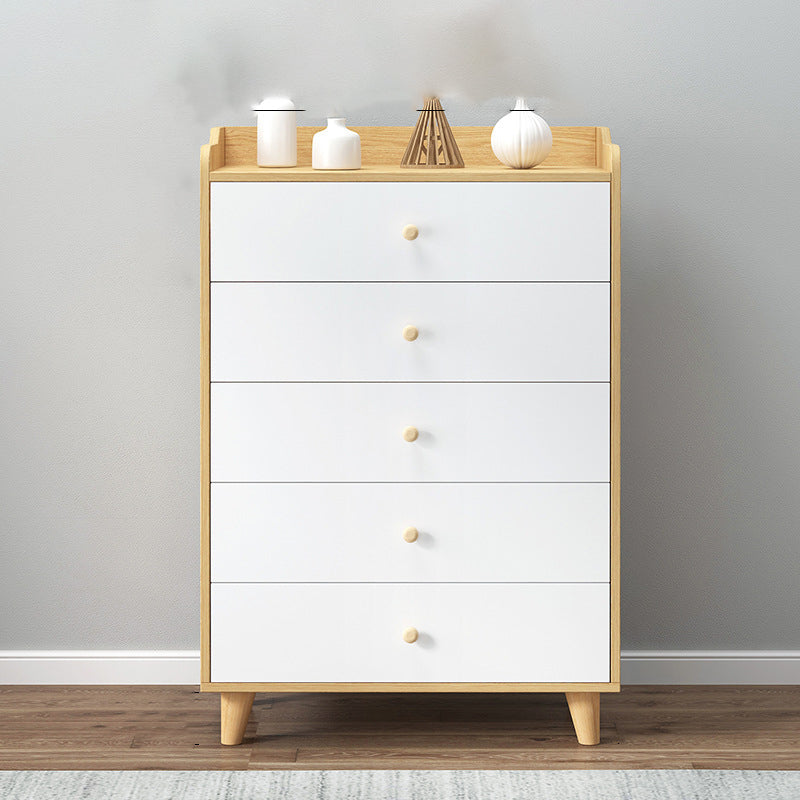 14.5 " D White Storage Chest Dresser Modern Style Storage Chest with Drawers and Doors