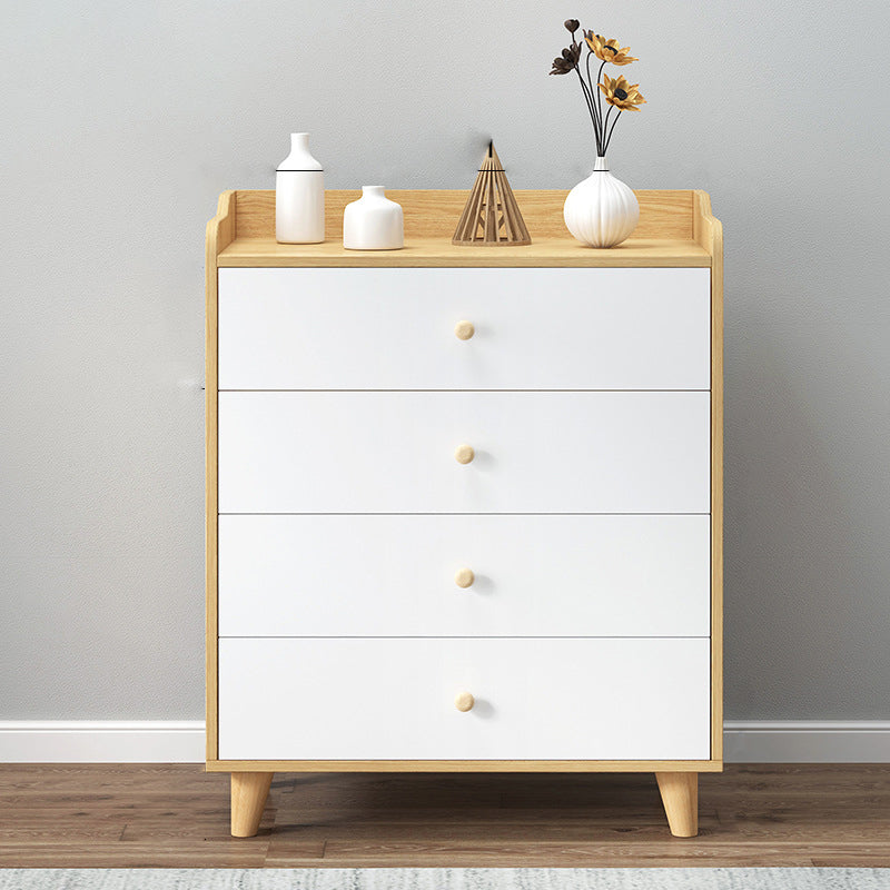 14.5 " D White Storage Chest Dresser Modern Style Storage Chest with Drawers and Doors