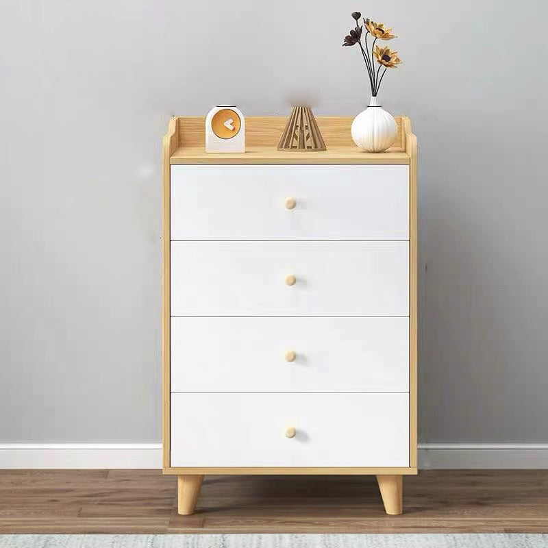 14.5 " D White Storage Chest Dresser Modern Style Storage Chest with Drawers and Doors