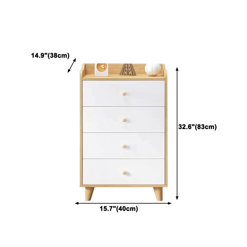14.5 " D White Storage Chest Dresser Modern Style Storage Chest with Drawers and Doors