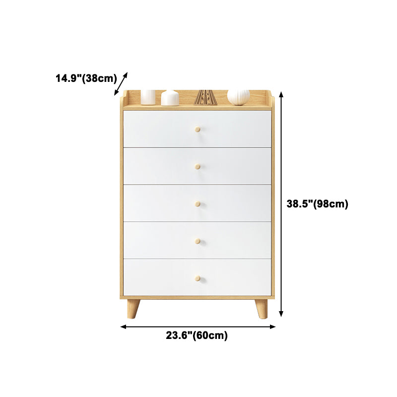 14.5 " D White Storage Chest Dresser Modern Style Storage Chest with Drawers and Doors