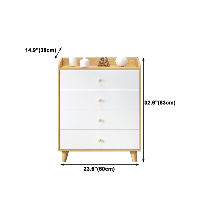 14.5 " D White Storage Chest Dresser Modern Style Storage Chest with Drawers and Doors