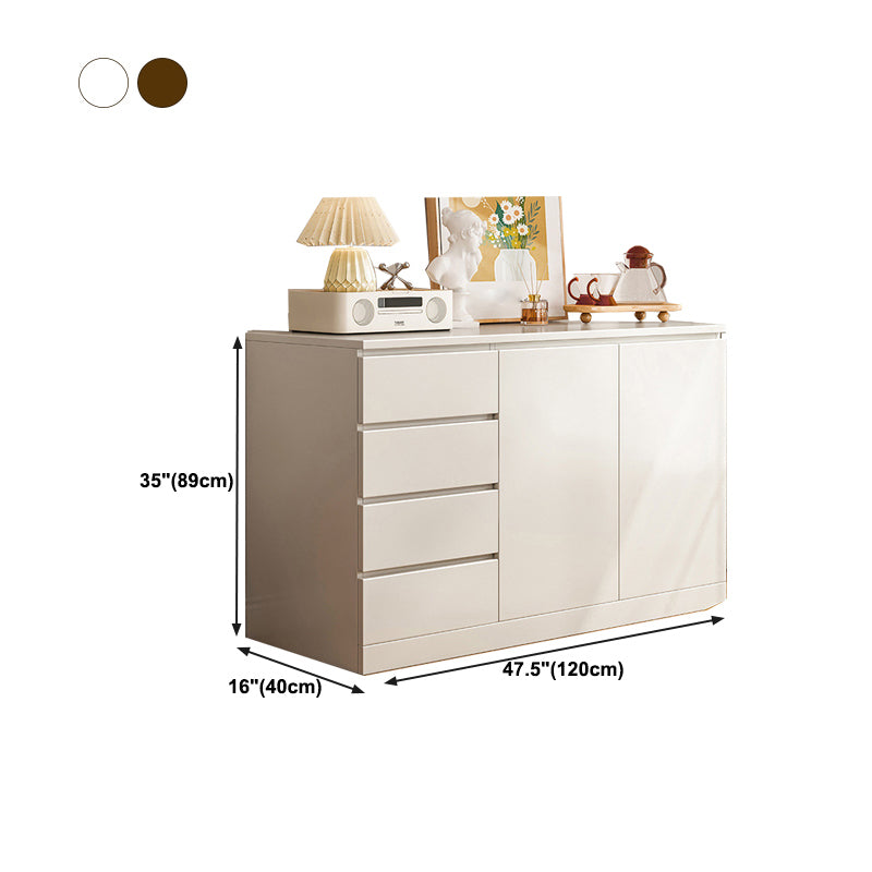 Modern Wooden Storage Chest Dresser Bedroom Storage Chest in White and Brown