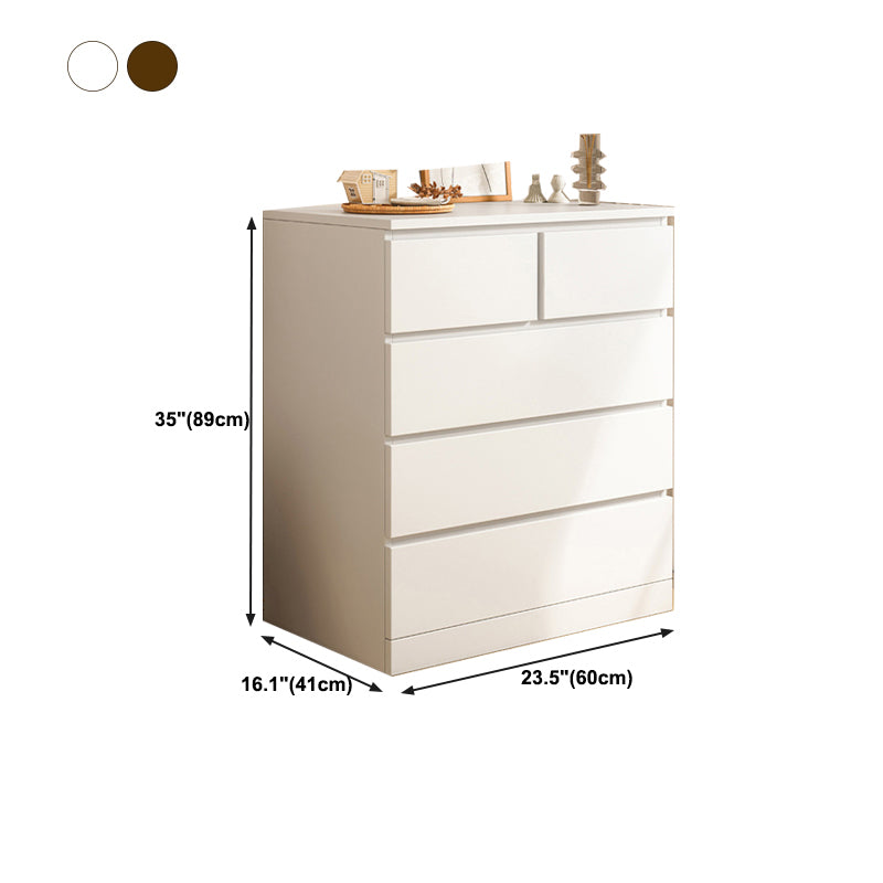 Modern Wooden Storage Chest Dresser Bedroom Storage Chest in White and Brown