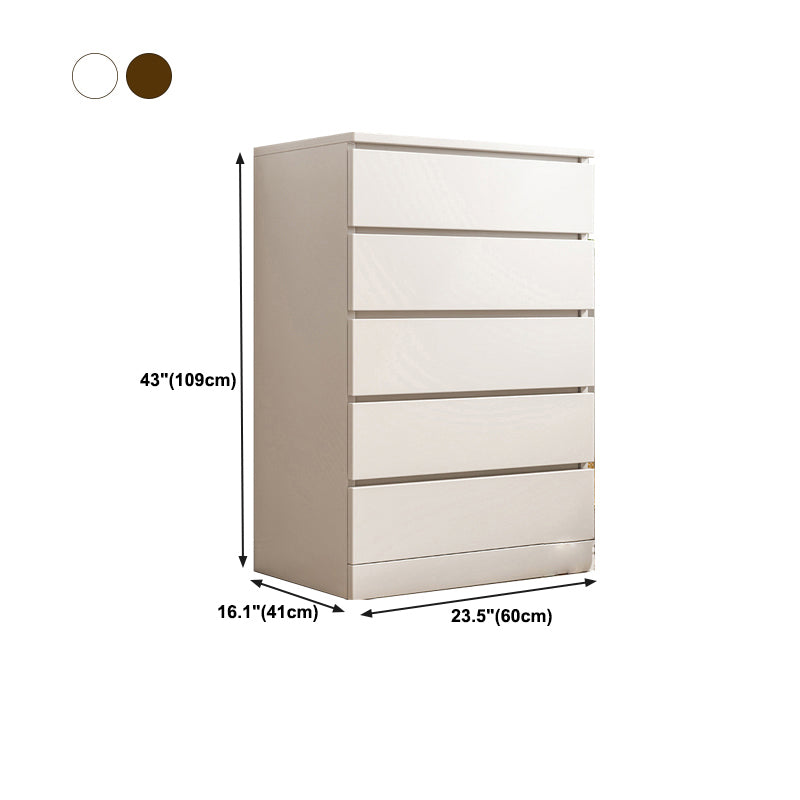 Modern Wooden Storage Chest Dresser Bedroom Storage Chest in White and Brown