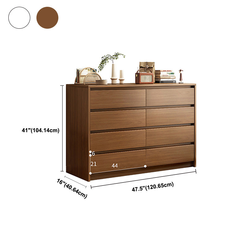 16" D Bedroom Wooden Storage Chest Dresser Modern Storage Chest in White and Brown