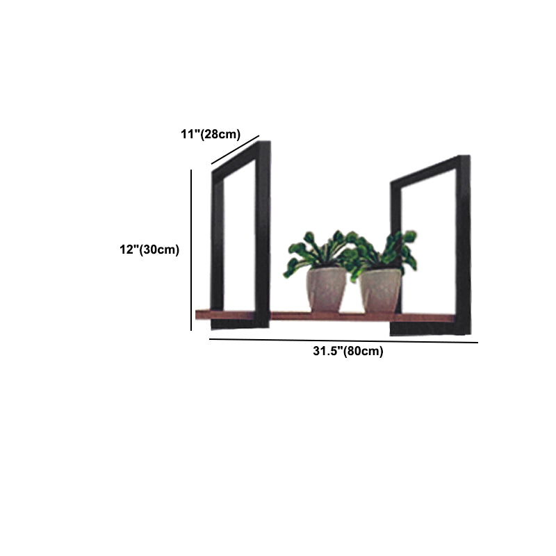 Industrial Style Wood Floating Bookshelf Wall Mounted Bookcase