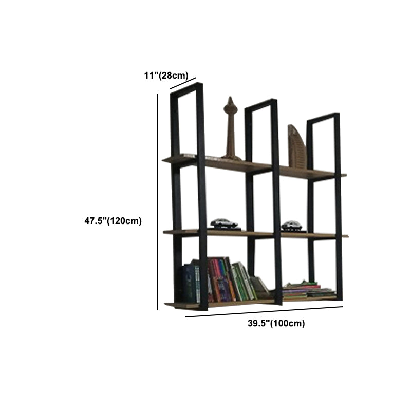 Industrial Style Wood Floating Bookshelf Wall Mounted Bookcase