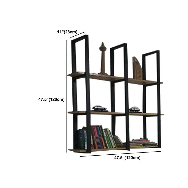 Industrial Style Wood Floating Bookshelf Wall Mounted Bookcase