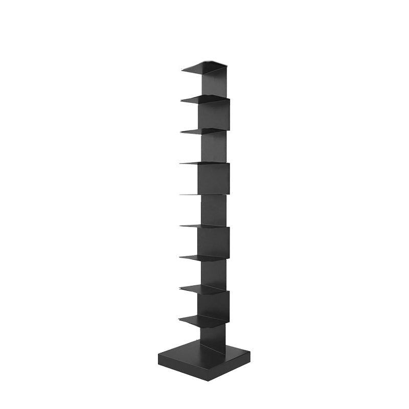 Modern Metal Bookcase, Closed Back Geometric Bookshelf for Any Room