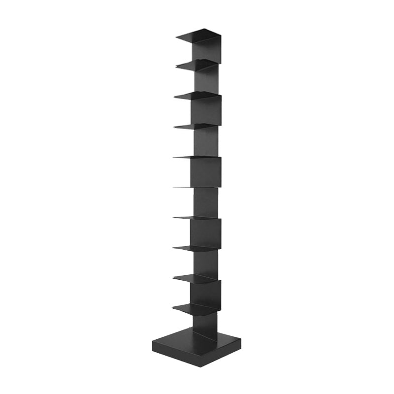 Modern Metal Bookcase, Closed Back Geometric Bookshelf for Any Room