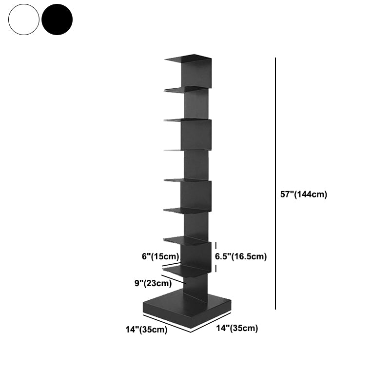 Modern Metal Bookcase, Closed Back Geometric Bookshelf for Any Room