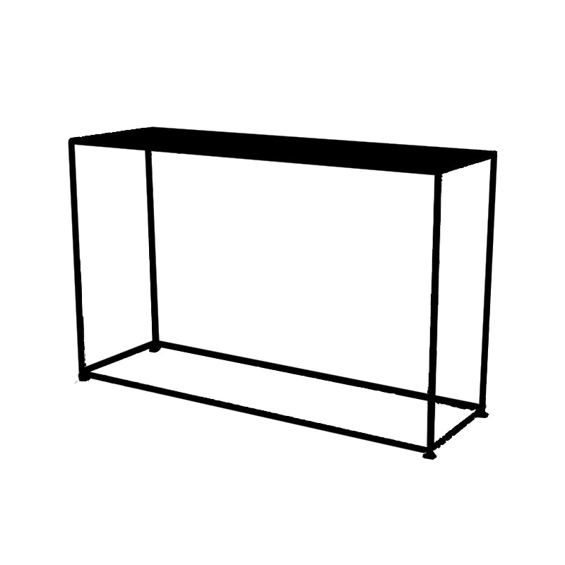 Contemporary Iron Rectangle Storage End Table with Shelf Frame Console Table