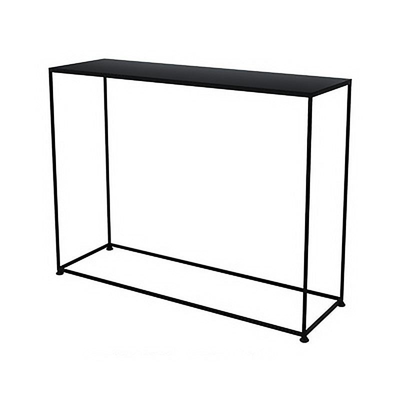 Contemporary Iron Rectangle Storage End Table with Shelf Frame Console Table