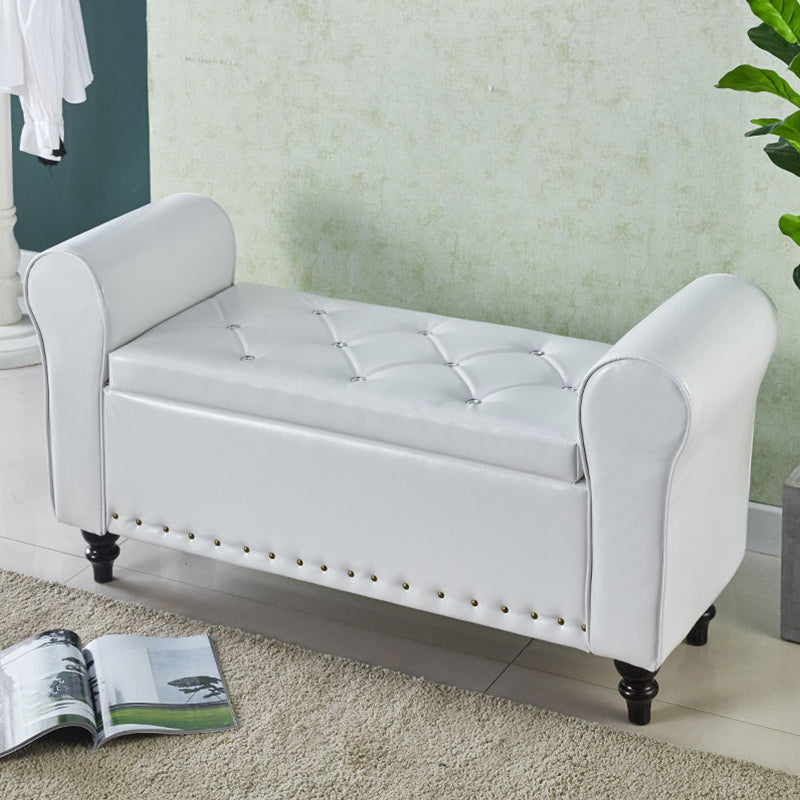 15.75 Inch Wide Bench Upholstered Modern Bench with Arms for Bedroom