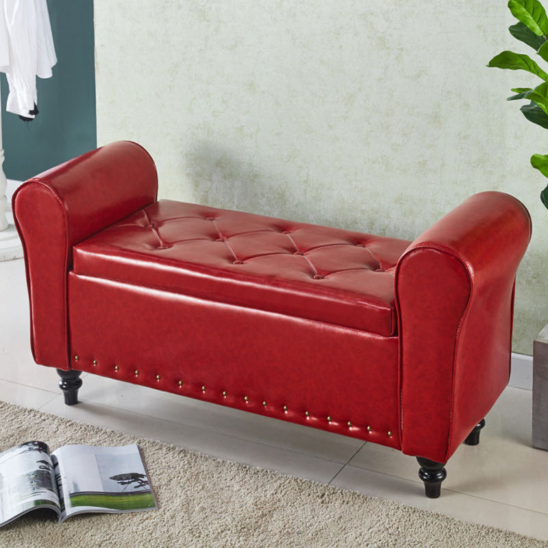 15.75 Inch Wide Bench Upholstered Modern Bench with Arms for Bedroom