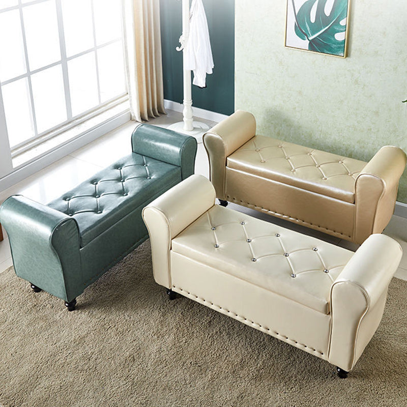 15.75 Inch Wide Bench Upholstered Modern Bench with Arms for Bedroom