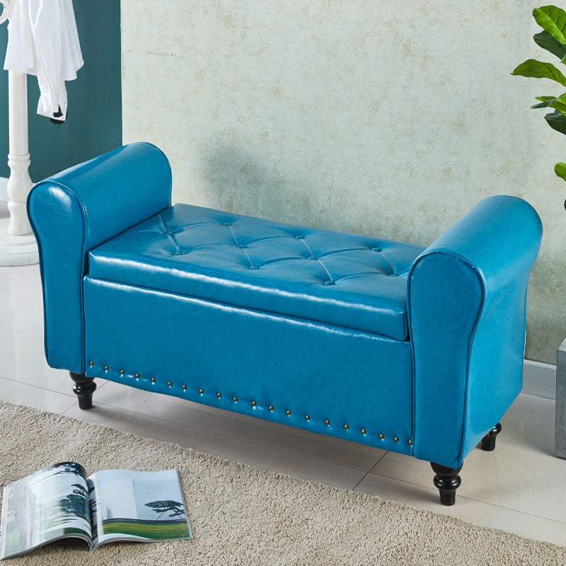 15.75 Inch Wide Bench Upholstered Modern Bench with Arms for Bedroom