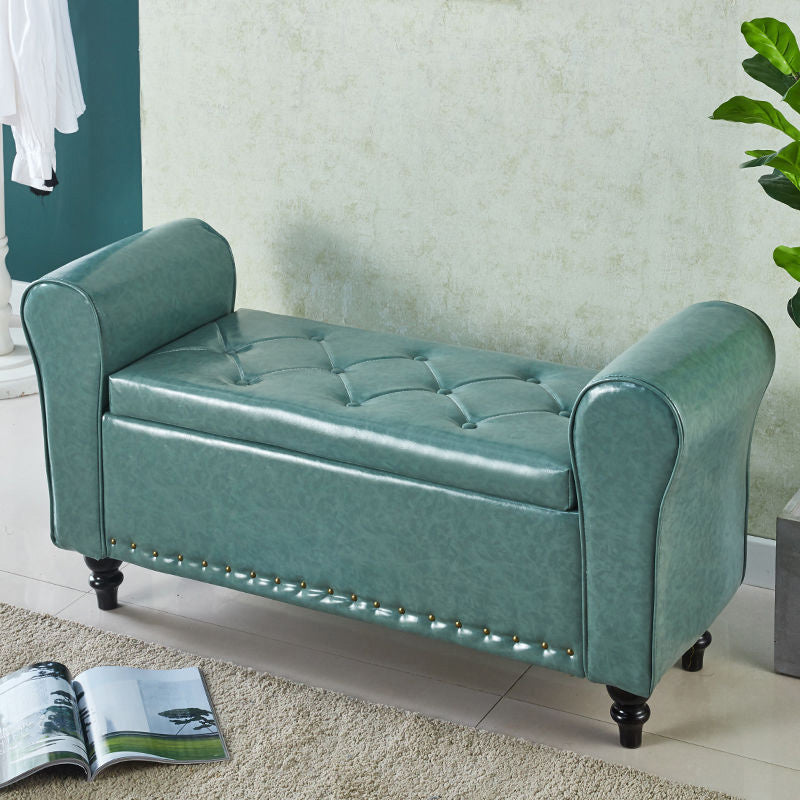 15.75 Inch Wide Bench Upholstered Modern Bench with Arms for Bedroom