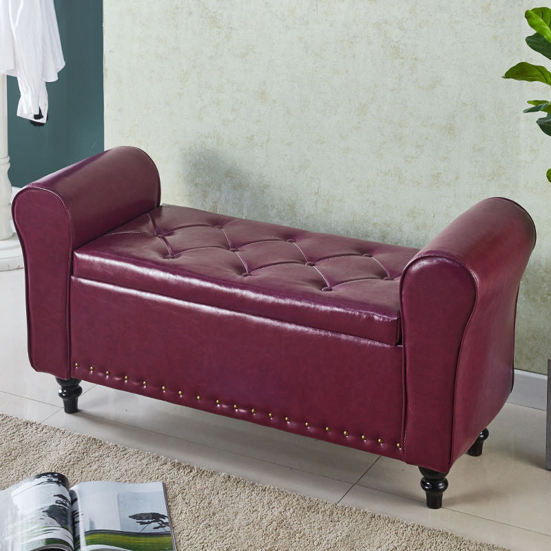 15.75 Inch Wide Bench Upholstered Modern Bench with Arms for Bedroom