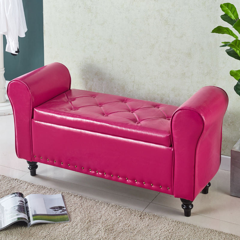 15.75 Inch Wide Bench Upholstered Modern Bench with Arms for Bedroom