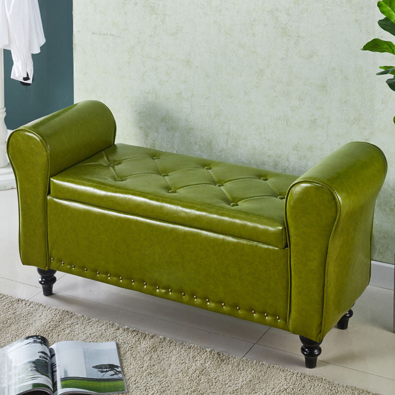 15.75 Inch Wide Bench Upholstered Modern Bench with Arms for Bedroom