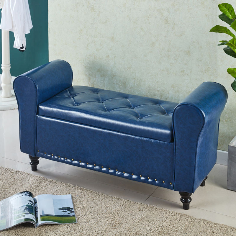 15.75 Inch Wide Bench Upholstered Modern Bench with Arms for Bedroom