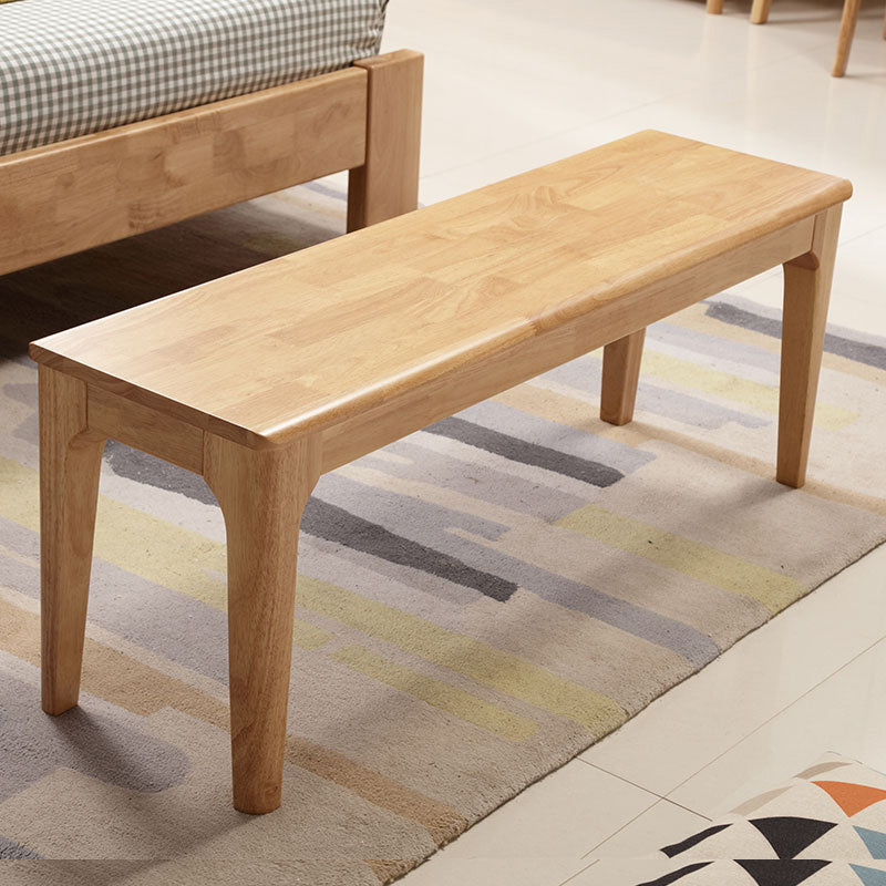 Modern Rectangle Oak Bench Solid Color Bench with Legs for Kitchen