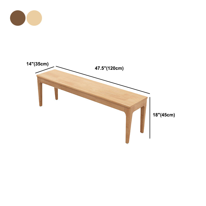 Modern Rectangle Oak Bench Solid Color Bench with Legs for Kitchen