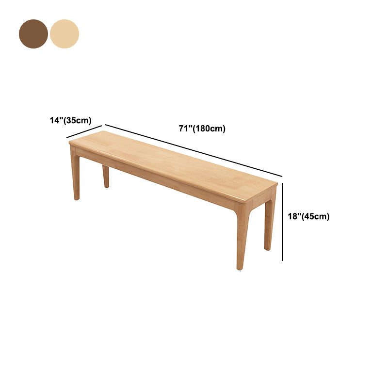 Modern Rectangle Oak Bench Solid Color Bench with Legs for Kitchen