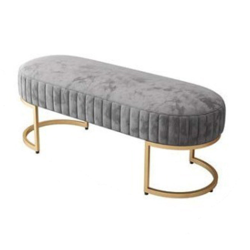 17.7" H Cushioned Ottoman Bench Glam Metal Seating Bench with Legs