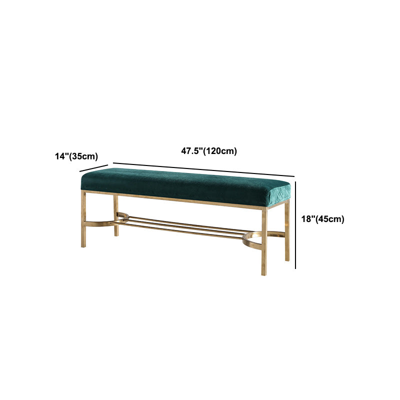 Modern Rectangle Velvet Bench Foam Solid Color Bench for Kitchen