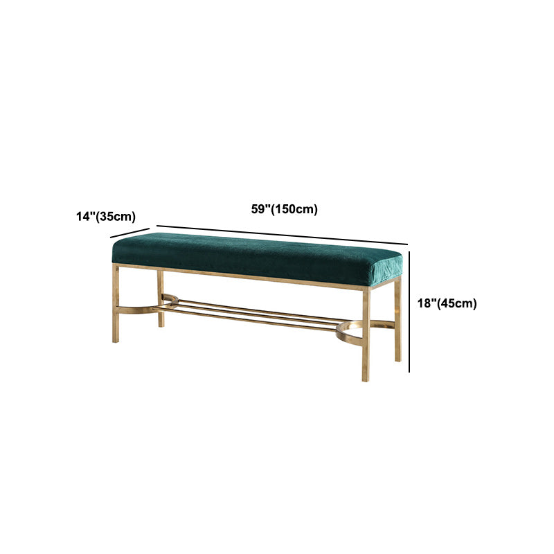 Modern Rectangle Velvet Bench Foam Solid Color Bench for Kitchen