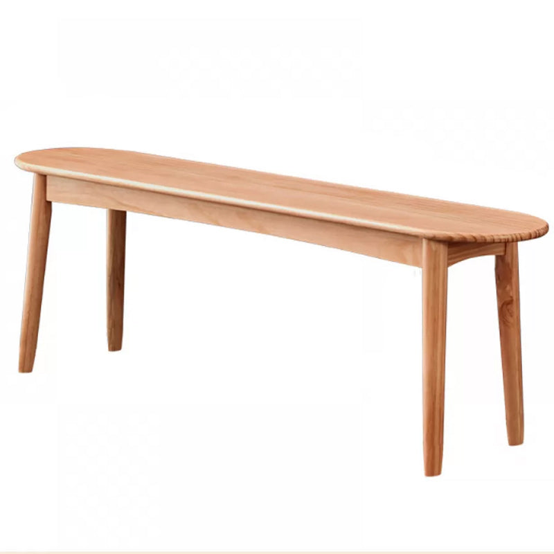 17.7" H Solid Wood Seating Bench Modern Ottoman Bench with Legs