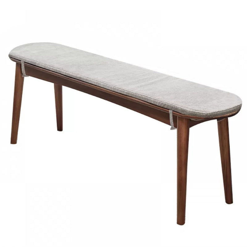 17.7" H Solid Wood Seating Bench Modern Ottoman Bench with Legs