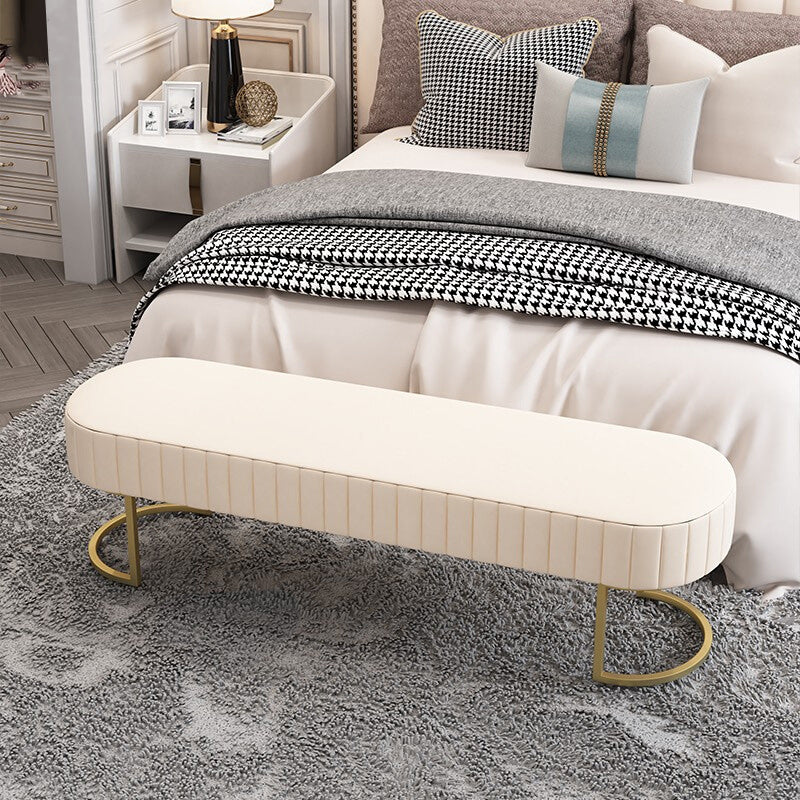 Modern Solid Color Seating Bench Upholstered Entryway and Bedroom Bench with Cushioned