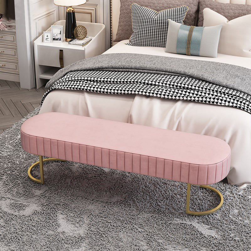 Modern Solid Color Seating Bench Upholstered Entryway and Bedroom Bench with Cushioned